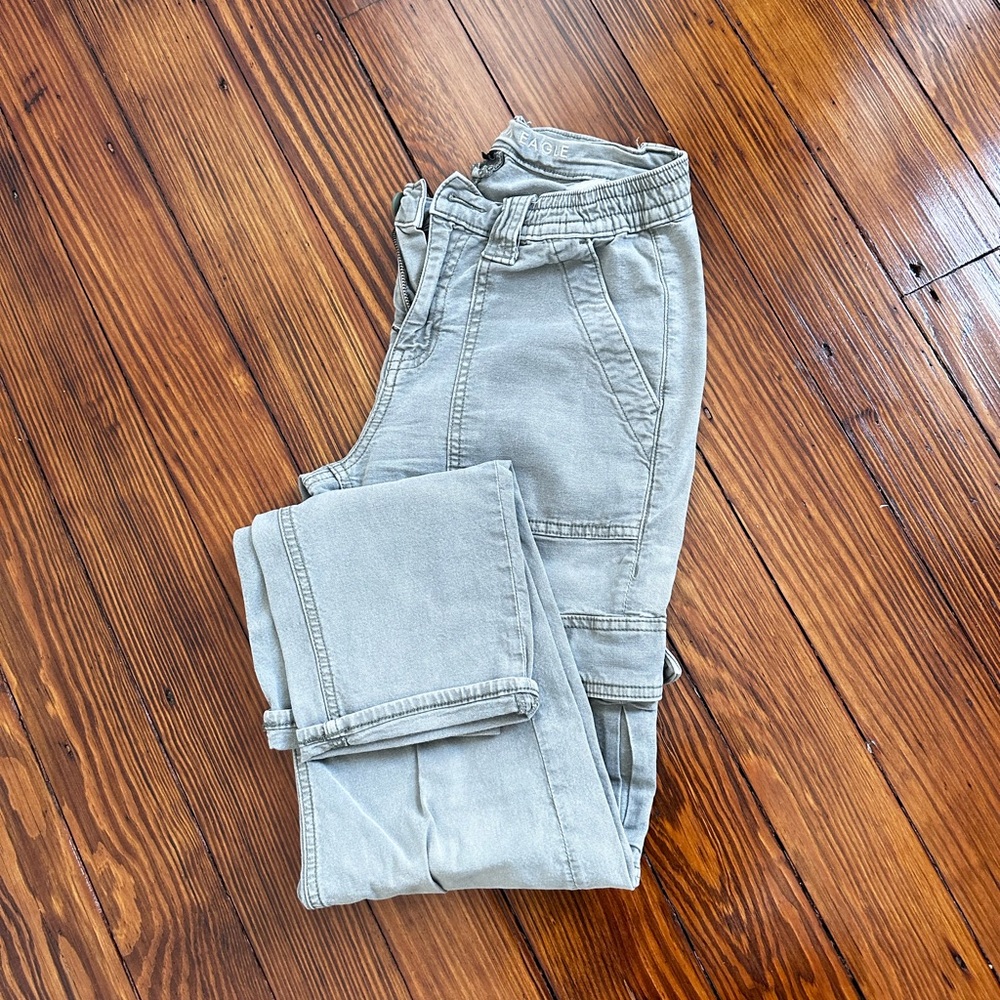 Casual Khaki Green Cargo Pants | 2 Long